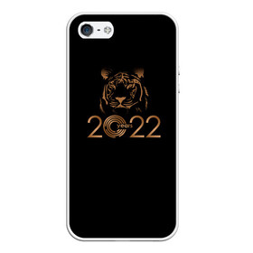 Чехол для iPhone 5/5S матовый с принтом 2022 Tiger Bronze Theme в Белгороде, Силикон | Область печати: задняя сторона чехла, без боковых панелей | 2022 | год тигра | нг | новый год | подарки на новый год | праздник | рождество | тигр