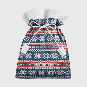 Подарочный 3D мешок с принтом Knitted Christmas Pattern в Белгороде, 100% полиэстер | Размер: 29*39 см | christmas | holiday | knitted pattern | new year | pattern | snowflakes | texture | вязаный узор | новый год | праздник | рождество | снежинки | текстура | узор