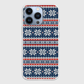 Чехол для iPhone 13 Pro с принтом Knitted Christmas Pattern в Белгороде,  |  | christmas | holiday | knitted pattern | new year | pattern | snowflakes | texture | вязаный узор | новый год | праздник | рождество | снежинки | текстура | узор