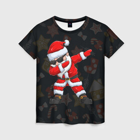 Женская футболка 3D с принтом ДАБ САНТА КЛАУС НОВЫЙ ГОД 2022 в Белгороде, 100% полиэфир ( синтетическое хлопкоподобное полотно) | прямой крой, круглый вырез горловины, длина до линии бедер | 2022 | beast | merry christmas | new year | red bow | santa hat | snow | tiger | winter | winter is coming | year of the tiger | год тигра | дед мороз | животные | звери | зверь | зима | зима 2022 | зима близко | новог | новогодни
