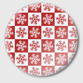 Значок с принтом Шахматные Снежинки в Белгороде,  металл | круглая форма, металлическая застежка в виде булавки | зима | новогоднее настроение | новый год | снежинки | шахматные снежинки | шахматы