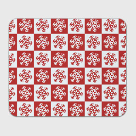 Прямоугольный коврик для мышки с принтом Шахматные Снежинки в Белгороде, натуральный каучук | размер 230 х 185 мм; запечатка лицевой стороны | зима | новогоднее настроение | новый год | снежинки | шахматные снежинки | шахматы