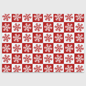 Поздравительная открытка с принтом Шахматные Снежинки в Белгороде, 100% бумага | плотность бумаги 280 г/м2, матовая, на обратной стороне линовка и место для марки
 | зима | новогоднее настроение | новый год | снежинки | шахматные снежинки | шахматы