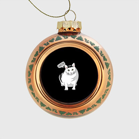 Стеклянный ёлочный шар с принтом КОТ БЕНДЕР (МЕМ) в Белгороде, Стекло | Диаметр: 80 мм | Тематика изображения на принте: bender | cat | meme | memes | meow | бендер | кот | кошка | мем | мемы | мяй | толстый