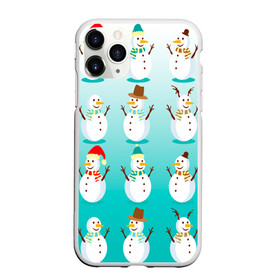 Чехол для iPhone 11 Pro матовый с принтом Веселые снеговички узор в Белгороде, Силикон |  | 2022 | веселье | градиент | зима | новый год | праздники | снег | снеговики | снеговички | традиции | узор | узорчик