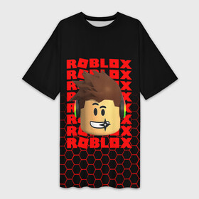 Платье-футболка 3D с принтом ROBLOX LEGO FACE  УЗОР СОТЫ в Белгороде,  |  | game | gamer | logo | minecraft | oof | roblox | simulator | игра | конструктор | лого | майнкрафт | симулятор | строительство | фигура