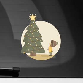 Наклейка на автомобиль с принтом Звезда желаний в Белгороде, ПВХ |  | декабрь | дерево | елка | зима | новый год | праздник | празднование | рождество