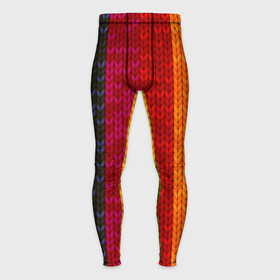 Мужские тайтсы 3D с принтом Вязаная радуга в Белгороде,  |  | вязание | вязанка | нитки | радуга | текстура | шерсть