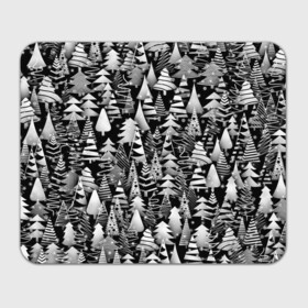 Прямоугольный коврик для мышки с принтом Лес абстрактных ёлок в Белгороде, натуральный каучук | размер 230 х 185 мм; запечатка лицевой стороны | абстракция | ёлка | ель | лес | новогодний | новый год | паттерн | рождество | снег | снежинки | чернобелый