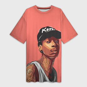 Платье-футболка 3D с принтом Wiz Khalifa Art в Белгороде,  |  | hip hop | rap | rep | wiz halifa | wiz khalifa | виз халифа | исполнители | исполнитель | музыка | реп