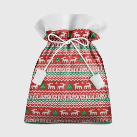 Подарочный 3D мешок с принтом Deer Christmas Pattern в Белгороде, 100% полиэстер | Размер: 29*39 см | Тематика изображения на принте: background | christmas | christmas pattern | deer | herringbone | holiday | knitted pattern | new year | pattern | texture | tree | вязаный узор | елка | елочка | новогодний узор | новый год | олени | паттерн | праздник | рождество | текстура | узор | фон