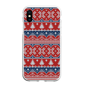 Чехол для iPhone XS Max матовый с принтом New Year Pattern в Белгороде, Силикон | Область печати: задняя сторона чехла, без боковых панелей | Тематика изображения на принте: background | christmas | christmas pattern | herringbone | holiday | knitted pattern | new year | pattern | snowflakes | texture | tree | вязаный узор | елка | елочка | новогодний узор | новый год | паттерн | праздник | рождество | снежинки | текстура | у