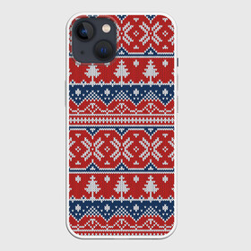 Чехол для iPhone 13 с принтом New Year Pattern в Белгороде,  |  | background | christmas | christmas pattern | herringbone | holiday | knitted pattern | new year | pattern | snowflakes | texture | tree | вязаный узор | елка | елочка | новогодний узор | новый год | паттерн | праздник | рождество | снежинки | текстура | у