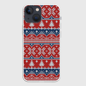 Чехол для iPhone 13 mini с принтом New Year Pattern в Белгороде,  |  | Тематика изображения на принте: background | christmas | christmas pattern | herringbone | holiday | knitted pattern | new year | pattern | snowflakes | texture | tree | вязаный узор | елка | елочка | новогодний узор | новый год | паттерн | праздник | рождество | снежинки | текстура | у