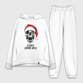 Женский костюм хлопок Oversize с принтом Santa Claus from hell. в Белгороде,  |  | christmas | new year | red cap | santa claus | santa from hell | skull | spider web | дед мороз | красный колпак | новый год | паутина | рождество | санта из ада | санта клаус | череп