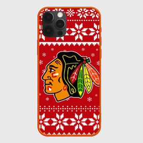 Чехол для iPhone 12 Pro Max с принтом Чикаго Блэкхокс | Chicago Blackhawks | Новогодний в Белгороде, Силикон |  | 2021 | 2022 | blackhawks | chicago | chicago blackhawks | christmas | hockey | merry christmas | new year | nhl | snow | usa | winter | блэкхокс | зима | новогодний | новогодняя | новый год | нхл | ро | рождество | снег | спорт | сша | хокк