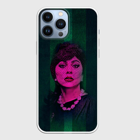 Чехол для iPhone 13 Pro Max с принтом Постер Gaga в Белгороде,  |  | Тематика изображения на принте: голова | лицо | певица | полоса | портрет