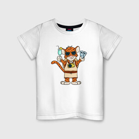Детская футболка хлопок с принтом Год путешествий 2022 в Белгороде, 100% хлопок | круглый вырез горловины, полуприлегающий силуэт, длина до линии бедер | 2022 | год тигра | новый год | новый год 2022 | символ года | тигр | тигренок | тигрица | тигры