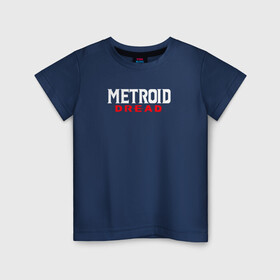 Детская футболка хлопок с принтом Metroid Dread Логотип в Белгороде, 100% хлопок | круглый вырез горловины, полуприлегающий силуэт, длина до линии бедер | aran | dread | mercurysteam | metroid | nintendo | samus | samus aran | самус аран