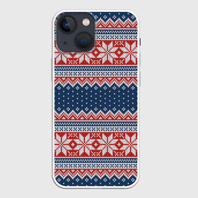 Чехол для iPhone 13 mini с принтом Knitted Pattern в Белгороде,  |  | Тематика изображения на принте: background | christmas | holiday | knitted pattern | new year | pattern | snowflakes | texture | вязаный узор | новый год | паттерн | праздник | рождество | снежинки | текстура | узор | фон