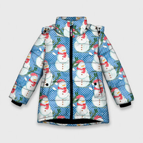 Зимняя куртка для девочек 3D с принтом Много снеговиков в Белгороде, ткань верха — 100% полиэстер; подклад — 100% полиэстер, утеплитель — 100% полиэстер. | длина ниже бедра, удлиненная спинка, воротник стойка и отстегивающийся капюшон. Есть боковые карманы с листочкой на кнопках, утяжки по низу изделия и внутренний карман на молнии. 

Предусмотрены светоотражающий принт на спинке, радужный светоотражающий элемент на пуллере молнии и на резинке для утяжки. | 2022 | год тигра | новый год | новый год 2022 | символ года | тигр | тигренок | тигрица | тигры