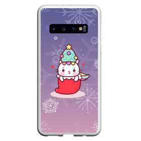 Чехол для Samsung Galaxy S10 с принтом Happy New Year 2022. Сat 1 в Белгороде, Силикон | Область печати: задняя сторона чехла, без боковых панелей | Тематика изображения на принте: 2022 | 22 | cat | happy new year | holiday | new year | гирлянда | кот | котенок | новый год | праздник | рождество