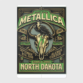 Магнитный плакат 2Х3 с принтом Metallica - North Dakota playbill в Белгороде, Полимерный материал с магнитным слоем | 6 деталей размером 9*9 см | dudes | falcon | group | guys | hard rock | horns | metallica | music | playbill | skull | thrash metall | usa | афиша | группа | металлика | музыка | парни | рога | сокол | сша | тяжёлый рок | череп | чуваки