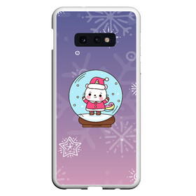 Чехол для Samsung S10E с принтом Happy New Year 2022. Сat 3 в Белгороде, Силикон | Область печати: задняя сторона чехла, без боковых панелей | Тематика изображения на принте: 2022 | 22 | ball | cat | happy new year | holiday | new year | гирлянда | кот | котенок | новый год | праздник | рождество | шар