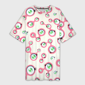 Платье-футболка 3D с принтом Такаси Мураками, Jellyfish Eyes в Белгороде,  |  | Тематика изображения на принте: jellyfish eyes | kaikai kiki | pop art | superflat | takashi murakami | арт | глаза | дизайн | исскуство | супефлэт | такаси мураками | художник