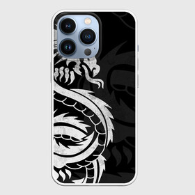 Чехол для iPhone 13 Pro с принтом ЯПОНСКИЙ БЕЛЫЙ ДРАКОН | JAPAN WHITE DRAGON в Белгороде,  |  | china | dragon | japan | neon | texture | tokyo | драконы | китай | мифология | неон | неоновые драконы | текстура | токийский дракон | токио | япония