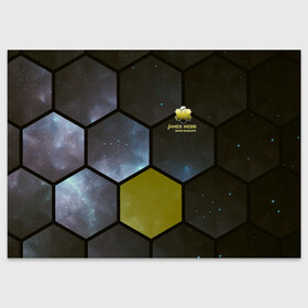 Поздравительная открытка с принтом JWST space cell theme в Белгороде, 100% бумага | плотность бумаги 280 г/м2, матовая, на обратной стороне линовка и место для марки
 | james webb | jwst | webb | астрономия | астрофизика | вселенная | галактика | джеймс уэбб | звезды | космос | наблюдения | наука | телескоп