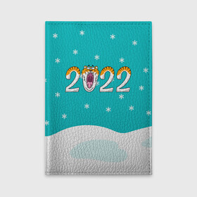 Обложка для автодокументов с принтом Надпись 2022 Новый год в Белгороде, натуральная кожа |  размер 19,9*13 см; внутри 4 больших “конверта” для документов и один маленький отдел — туда идеально встанут права | Тематика изображения на принте: 2022 | год тигра | новый год | новый год 2022 | символ года | тигр | тигренок | тигрица | тигры