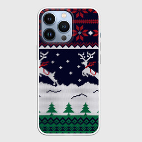 Чехол для iPhone 13 Pro с принтом СВИТЕР С ОЛЕНЯМИ | DEER SWEATER в Белгороде,  |  | 2022 | christmas | cold | deer | merry | new | snow | winter | year | буря | вязаный | год | елка | елки | ель | зима | лес | метель | мороз | новый | олени | олень | оленями | рождество | с | свитер | снег | снежинка | снежинки | холод