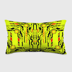Подушка 3D антистресс с принтом Cyberpunk 2077 YELLOW в Белгороде, наволочка — 100% полиэстер, наполнитель — вспененный полистирол | состоит из подушки и наволочки на молнии | будущее | жолтый | киберпанк | минимализм | полосы | схемы