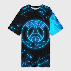 Платье-футболка 3D с принтом PSG NEON STYLE SPORT  ПСГ НЕОН в Белгороде,  |  | neon | paris saint germain | psg | saint | sport | неон | париж | псг | псж | спорт | футбол