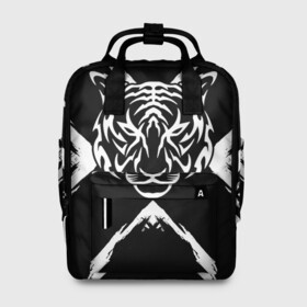 Женский рюкзак 3D с принтом Tiger Black & White Черно-белый Тигр в Белгороде, 100% полиэстер | лямки с регулируемой длиной, сверху ручки, чтобы рюкзак нести как сумку. Основное отделение закрывается на молнию, как и внешний карман. Внутри два дополнительных кармана, один из которых закрывается на молнию. По бокам два дополнительных кармашка, куда поместится маленькая бутылочка
 | cat | tiger | год тигра | зверь | кошка | символ года | тигр | хищник