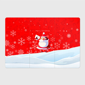 Магнитный плакат 3Х2 с принтом Дед Мороз с подарочным конвертом в Белгороде, Полимерный материал с магнитным слоем | 6 деталей размером 9*9 см | 2022 | merry christmas | год тигра | дед мороз | зима близко | мороз | нг | новогодний | новогодний тигр | новогодняя символика | новый год | новый год 2022 | рождество | символ 2022 года | снег | снежинки | тигр