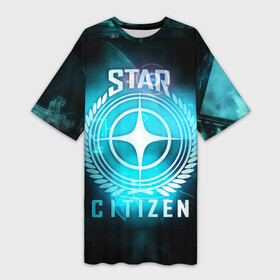 Платье-футболка 3D с принтом Star Citizen spaceship в Белгороде,  |  | squadron 42 | star citizen | галактика | игры | космического симулятора | космос