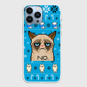 Чехол для iPhone 13 Pro Max с принтом Grumpy КОТ МЕМ НОВОГОДНИЙ в Белгороде,  |  | 2021 | 2022 | cat | christmas | mem | merry | merry christmas | new year | snow | sweater | ugly christmas | winter | зима | кис | киска | кот | котейка | котик | коты | котяра | кошка | кошки | мем | мемы | новогодний | новогодняя | новый 