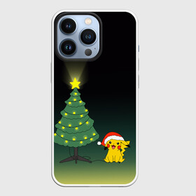 Чехол для iPhone 13 Pro с принтом Пикачу с Ёлкой в Белгороде,  |  | pikachy | гирлянда | елка | пикачу | покемон | шарики | электричество