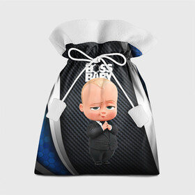 Подарочный 3D мешок с принтом BOSS black blue в Белгороде, 100% полиэстер | Размер: 29*39 см | Тематика изображения на принте: baby | boss | boss baby | босс | босс молокосос | маленький босс | малыш | мальчик | молокосос | ребенок