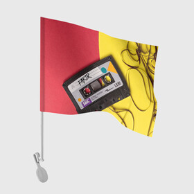 Флаг для автомобиля с принтом FULL OLD DCHOOL в Белгороде, 100% полиэстер | Размер: 30*21 см | fakir | желтый | кассета | красный | пленка