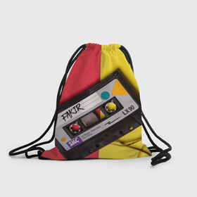Рюкзак-мешок 3D с принтом FULL OLD DCHOOL в Белгороде, 100% полиэстер | плотность ткани — 200 г/м2, размер — 35 х 45 см; лямки — толстые шнурки, застежка на шнуровке, без карманов и подкладки | fakir | желтый | кассета | красный | пленка