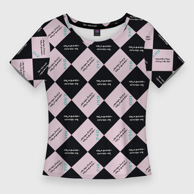 Женская футболка 3D Slim с принтом Digital scoreboard Squid game в Белгороде,  |  | black | game | squid | игра | кальмар | квадрат | ромб | цифры | черный