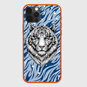 Чехол для iPhone 12 Pro с принтом New Years Tiger / Новогодний Тигр в Белгороде, силикон | область печати: задняя сторона чехла, без боковых панелей | cat | tiger | год тигра | дед мороз | зверь | кошка | новый год | рождество | санта | символ года | снег | снежинка | тигр | хищник