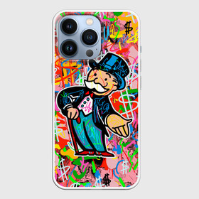 Чехол для iPhone 13 Pro с принтом Alec Monopoly Капиталист Граффити в Белгороде,  |  | Тематика изображения на принте: alec monopoly | art | capitalist | graffiti | money | retro | street style | urban style | алек монополи | арт | граффити | деньги | доллар | искусство | капиталист | кляксы | миллионер | монополия | ретро | рисунки | современное искусст