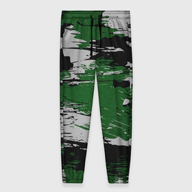 Женские брюки 3D с принтом Green Paint Splash в Белгороде, полиэстер 100% | прямой крой, два кармана без застежек по бокам, с мягкой трикотажной резинкой на поясе и по низу штанин. В поясе для дополнительного комфорта — широкие завязки | Тематика изображения на принте: 23 февраля | абстракция | акварель | армия | военные | зеленая | зеленые | зеленый | камуфляж | краски | милитари | на каждый день | хаки
