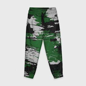 Детские брюки 3D с принтом Green Paint Splash в Белгороде, 100% полиэстер | манжеты по низу, эластичный пояс регулируется шнурком, по бокам два кармана без застежек, внутренняя часть кармана из мелкой сетки | Тематика изображения на принте: 23 февраля | абстракция | акварель | армия | военные | зеленая | зеленые | зеленый | камуфляж | краски | милитари | на каждый день | хаки