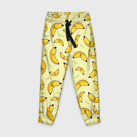 Детские брюки 3D с принтом Банановый Бум в Белгороде, 100% полиэстер | манжеты по низу, эластичный пояс регулируется шнурком, по бокам два кармана без застежек, внутренняя часть кармана из мелкой сетки | банан | банановый | бананы | паттерн | прикол | фрукты