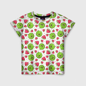 Детская футболка 3D с принтом Арбузы много арбузов! в Белгороде, 100% гипоаллергенный полиэфир | прямой крой, круглый вырез горловины, длина до линии бедер, чуть спущенное плечо, ткань немного тянется | арбуз | арбузы | витамина | лето | паттерн | фрукты